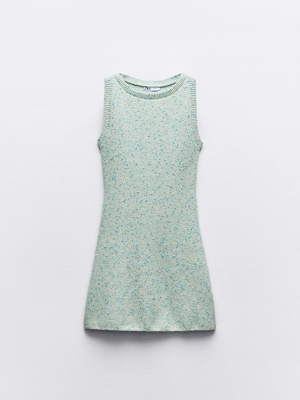 Zara Mint Speckled Knit Mini Dress